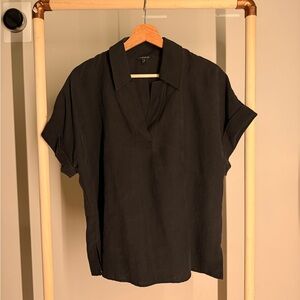 Banana Republic Factory Black V-Neck Top